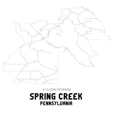 Minimalistic street map of Spring Creek, Pennsylvania, United States. イラスト素材