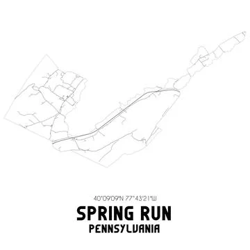 Minimalistic street map of Spring Run, Pennsylvania, United States. Stock Illustration