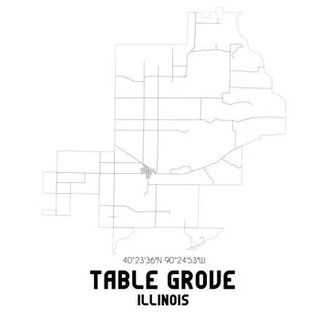 Minimalistic street map of Table Grove, Illinois, United States. Stock Illustration