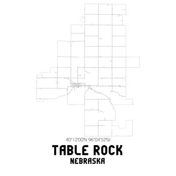 Minimalistic street map of Table Rock, Nebraska, United States. Stock Illustration