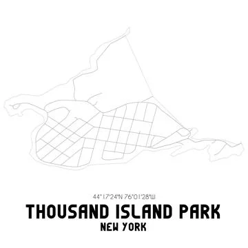 Minimalistic street map of Thousand Island Park, New York, United States. Ilustración de archivo