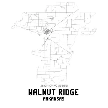 Minimalistic street map of Walnut Ridge, Arkansas, United States. Stock Illustration