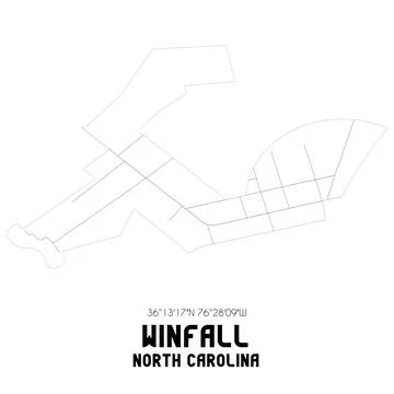 Minimalistic street map of Winfall, North Carolina, United States. Stock Illustration