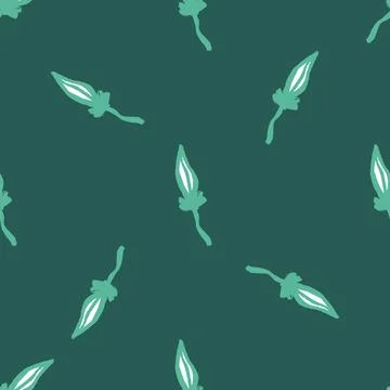 Minimalistic style abstract seamless pattern with contoured leaf elements. Tu Illustrazione stock