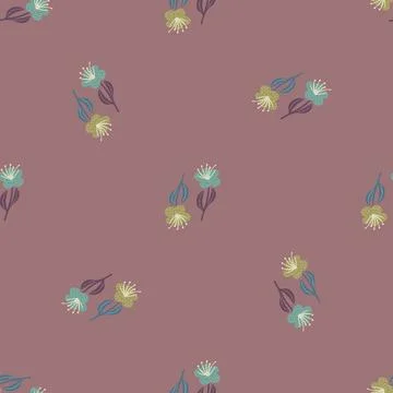 Minimalistic style pale seamless pattern with hand drawn flower elements. Pal Illustrazione stock