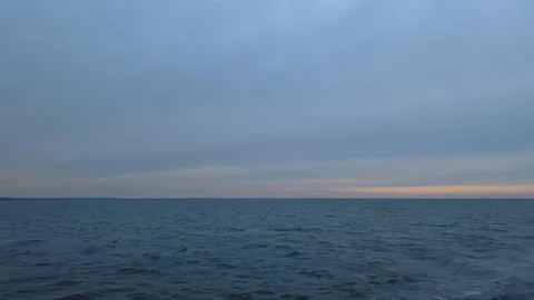 Minimalistic sunset landscape on the lake Stock Footage 164683852