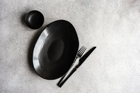 Minimalistic table setting Stock Photos