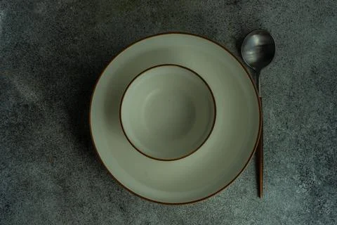 Minimalistic table setting Stock Photos