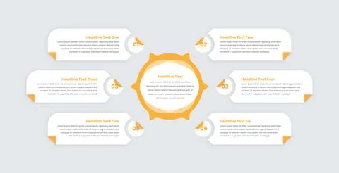 Minimalistic text based business feature and process overview infographic p.. 스톡 일러스트