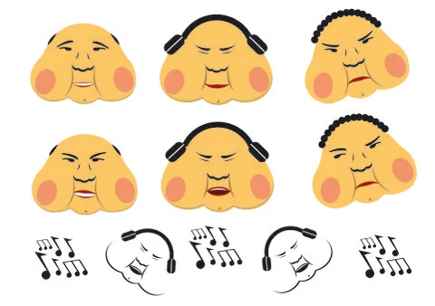 Minimalistic thick emoticons. Stock-Illustration