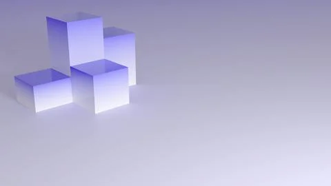A minimalistic three-dimensional stage with a group of geometric podiums and  イラスト素材
