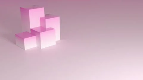 A minimalistic three-dimensional stage with a group of geometric podiums and  イラスト素材