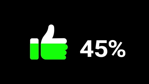 Minimalistic thumb up animation featuring a progressive green fill, symbolizing Stock Footage 306704967