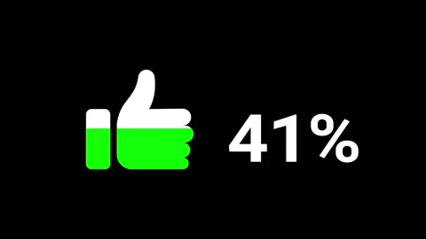 Minimalistic thumb up animation featuring a progressive green fill, symbolizing Stock Footage 310191168