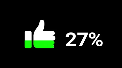 Minimalistic thumb up animation featuring a progressive green fill, symbolizing Stock Footage 315676696