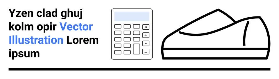 Minimalistic Vector Art Featuring Elements of a Calculator and a Shoe Stock Illustration