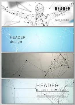 Minimalistic vector editable layout of headers, banner design templates in Illustrazione stock