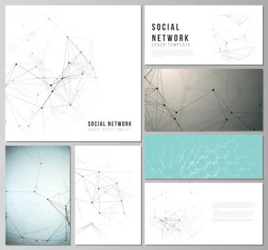 The minimalistic vector editable layouts of modern social network mockups in Stock Illustration