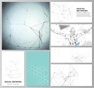 The minimalistic vector editable layouts of modern social network mockups in  Stock Illustration