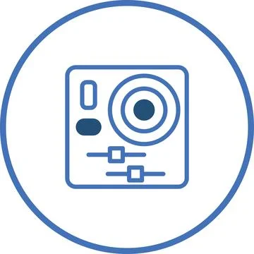 Minimalistic vector illustration of camera settings interface with circular.. 스톡 일러스트