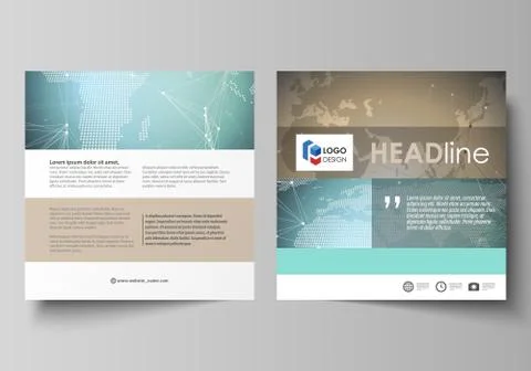 The minimalistic vector illustration of the editable layout of two square f.. Stock Illustration