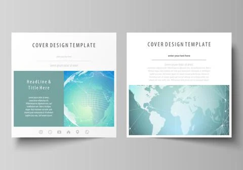 The minimalistic vector illustration of editable layout of two square forma.. Ilustração Stock