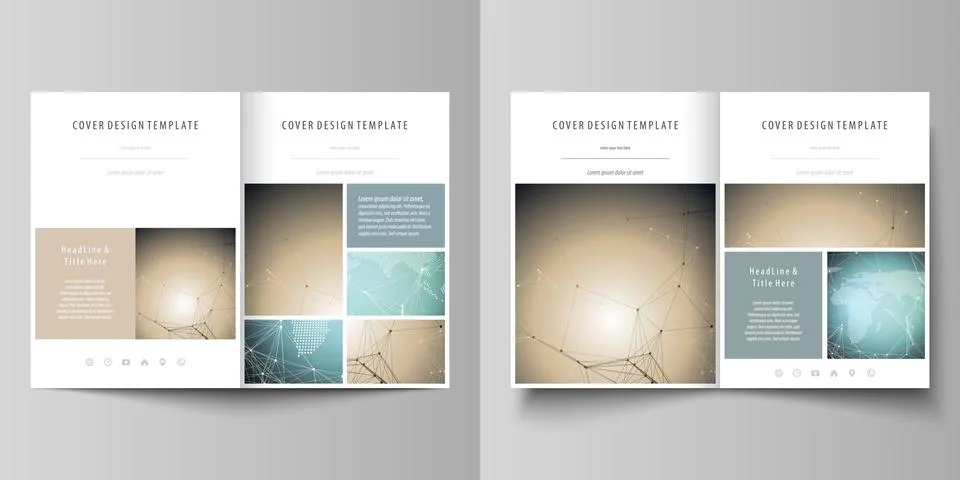 The minimalistic vector illustration of the editable layout of two A4 format  Stock Illustration