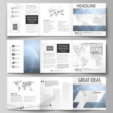 The minimalistic vector illustration of the editable layout. Three creative Stock Illustration