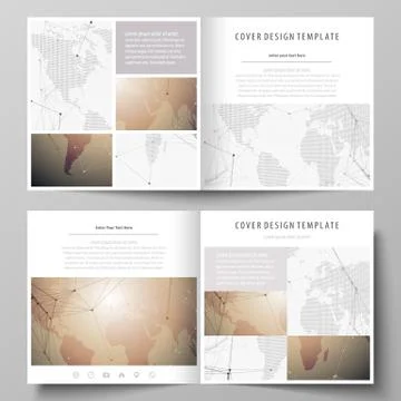 The minimalistic vector illustration of the editable layout of two covers Stock Illustration