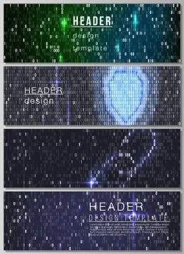 The minimalistic vector illustration of the editable layout of headers, banner Stock Illustration