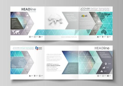 The minimalistic vector illustration of the editable layout. Two modern creative Stock Illustration