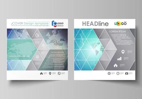 The minimalistic vector illustration of the editable layout of two square for Stock Illustration