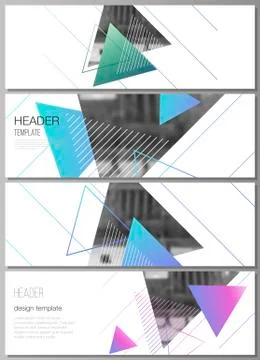 The minimalistic vector illustration of the editable layout of headers, banne Stock Illustration