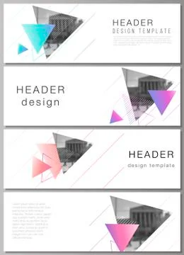 The minimalistic vector illustration of the editable layout of headers, banner Stock Illustration