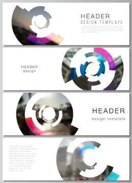 The minimalistic vector illustration of the editable layout of headers, banner Stock Illustration
