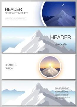The minimalistic vector illustration of the editable layout of headers, banner Stock Illustration