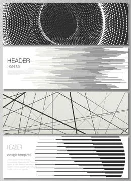 The minimalistic vector illustration of the editable layout of headers, banner Stock Illustration