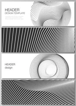 The minimalistic vector illustration of the editable layout of headers, banner Stock Illustration