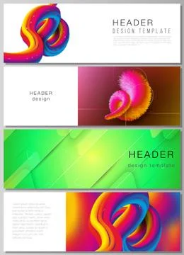 The minimalistic vector illustration of the editable layout of headers, banne Stock Illustration