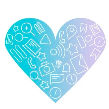 Minimalistic Vector illustration of icons on the topic of internet, applicati 스톡 일러스트