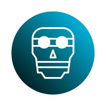 Minimalistic vector illustration of a stylized skull icon inside a gradient.. Stock-Illustration