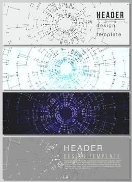 The minimalistic vector layout of headers, banner design templates. Network Stock Illustration
