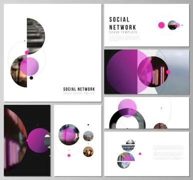 The minimalistic vector layouts of modern social network mockups in popular Illustrazione stock