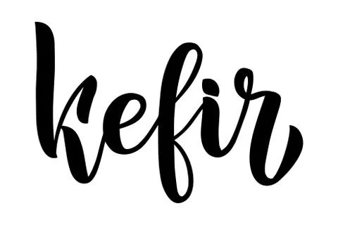 Minimalistic vector lettering design for kefir. Simple brush lettering saying Stock Illustration