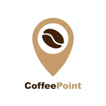 Minimalistic vector logo for coffee shop. Logotype with coffee bean and Stock-Illustration
