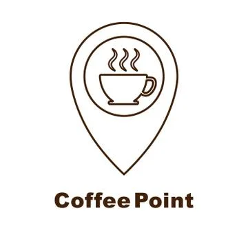 Minimalistic vector logo for coffee shop. Logotype with coffee cup and Illustrazione stock