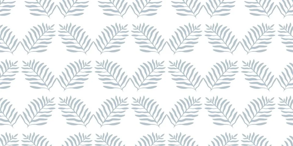 Minimalistic vector seamless pattern with blue branches. Stock Illustration