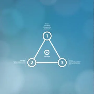 Minimalistic vector template with discreet blurred background. three united p Stock Illustration