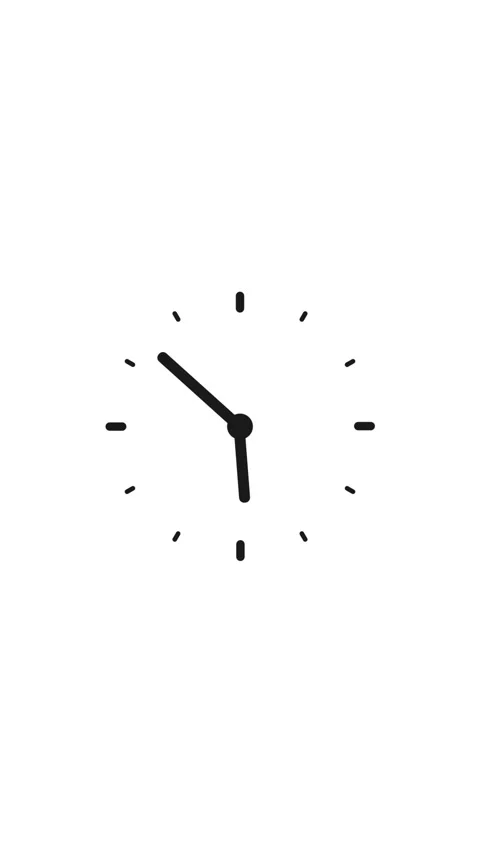 Minimalistic vertical clock animation on white background showing time passing Stock Footage 318425019