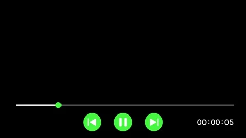 Minimalistic Video Player User Interface Animation with Play, Pause, and Ti.. Stock Footage 309516253